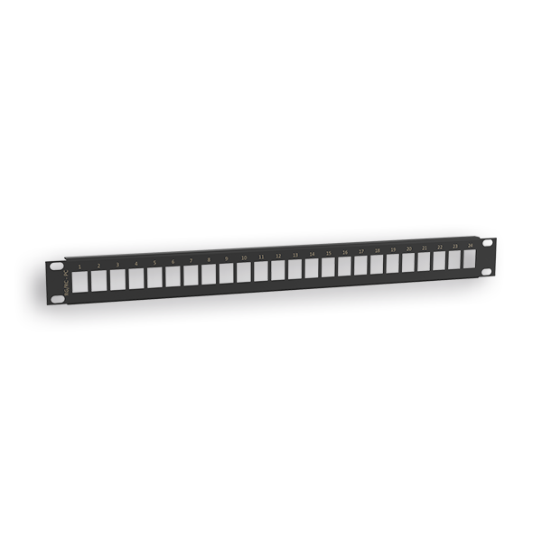 PANNEAU RAQUITED 19'' P/24 RJ45 S/ GUIDE NOIR 1U