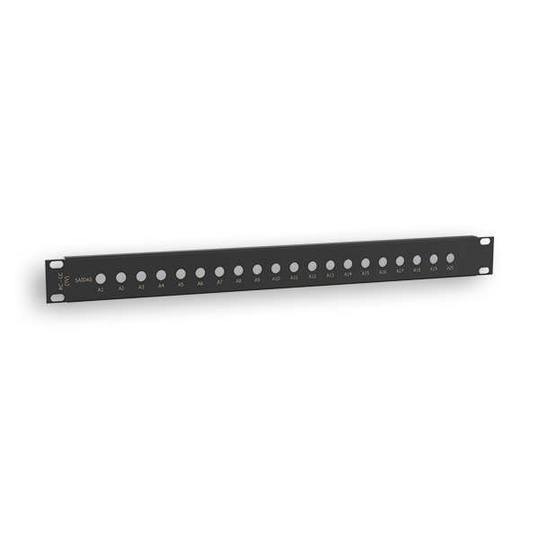 PANNEAU RAQUITED 19'' P/ 24 ADAPTATEUR F/F NOIR 1U